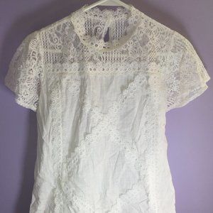 White Cotton Lacey Blouse